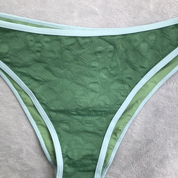 Berlook Dark Green Jacquard X Cross Bikini with matching cheeky bottom L - Picture 4 of 11